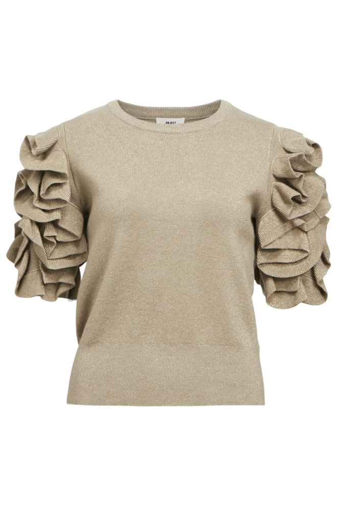 OBJDIANDRA KNIT 2/4 RE PULLOVER 138 23046315 Twill/Gold